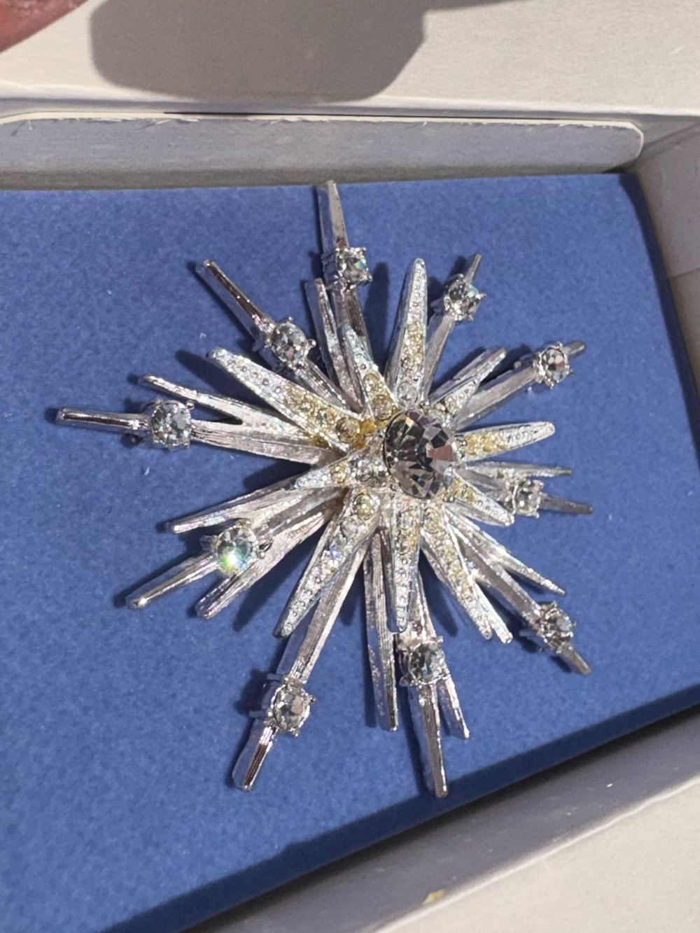 Vintage Avon Silver Sparkling Starburst Brooch✨